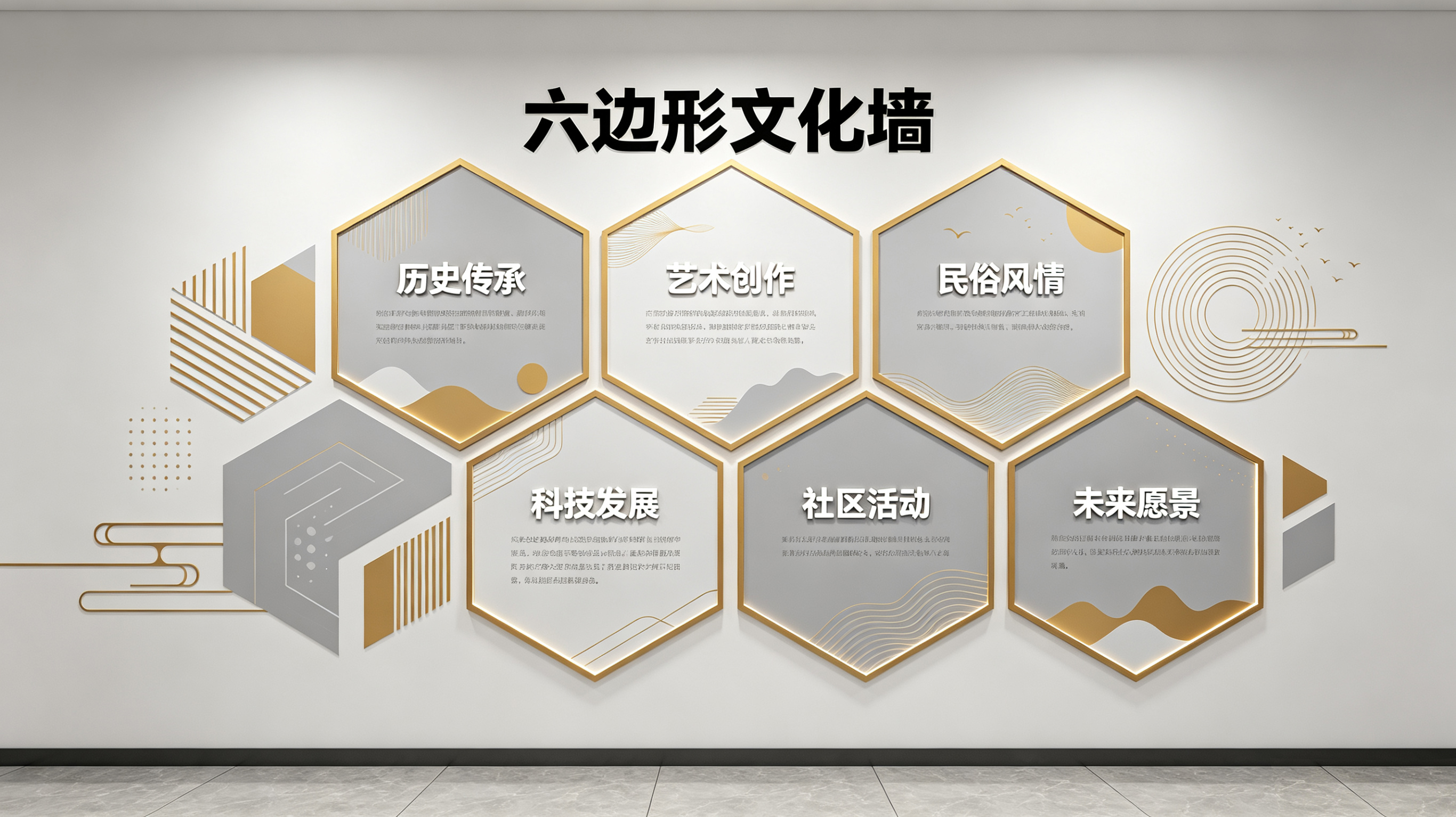 茂县企业文化墙 | 六边形信息美学
